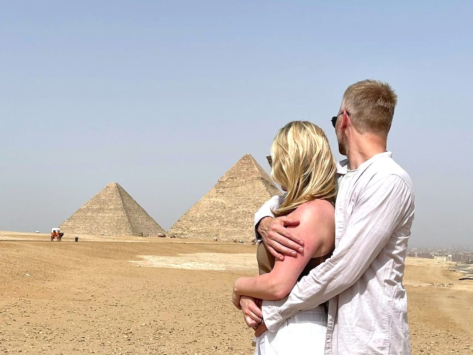 A breathtaking view of the pyramids, symbols of ancient Egypt.